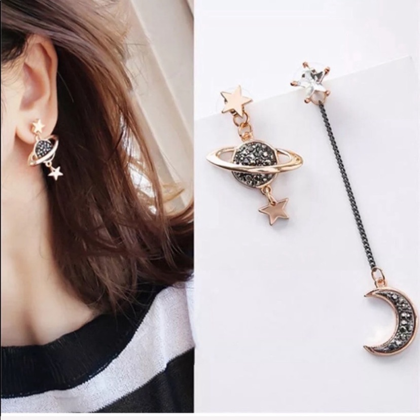 Stunning Moon Stars Geometric Earrings